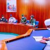 PRESIDENT BUHARI MEETS SERVICE CHIEFS AND MINISTERS IN ABUJA