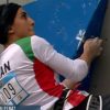 A female Iranian climber said she competed with her hair uncovered because her hijab fell off involuntarily.
