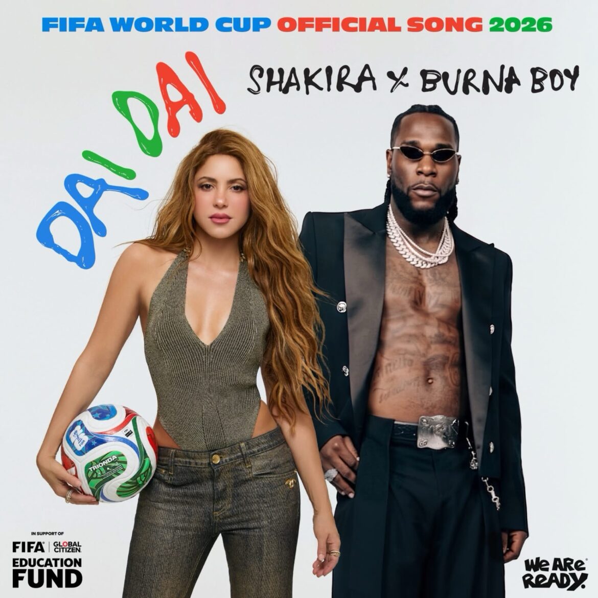 BURNA BOY AND SHAKIRA’S ‘DAIDAI’ TOPS GLOBAL CHART FOR FIFTH WEEK